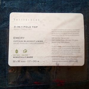 Pottery Barn Emery Blackout Curtain - Navy